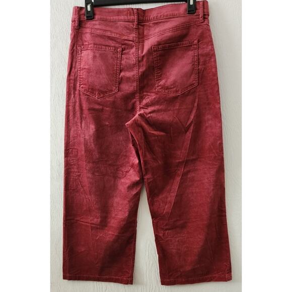 Loft 552423 Women's size 32/14 Maroon Velvet Wide Leg Trousers Pants (C4) - Picture 2 of 8
